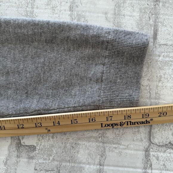 Vince Gray Color Block Raglan Long Sleeve Crewneck Wool Blend Mens Sweater Sz L - Picture 7 of 8